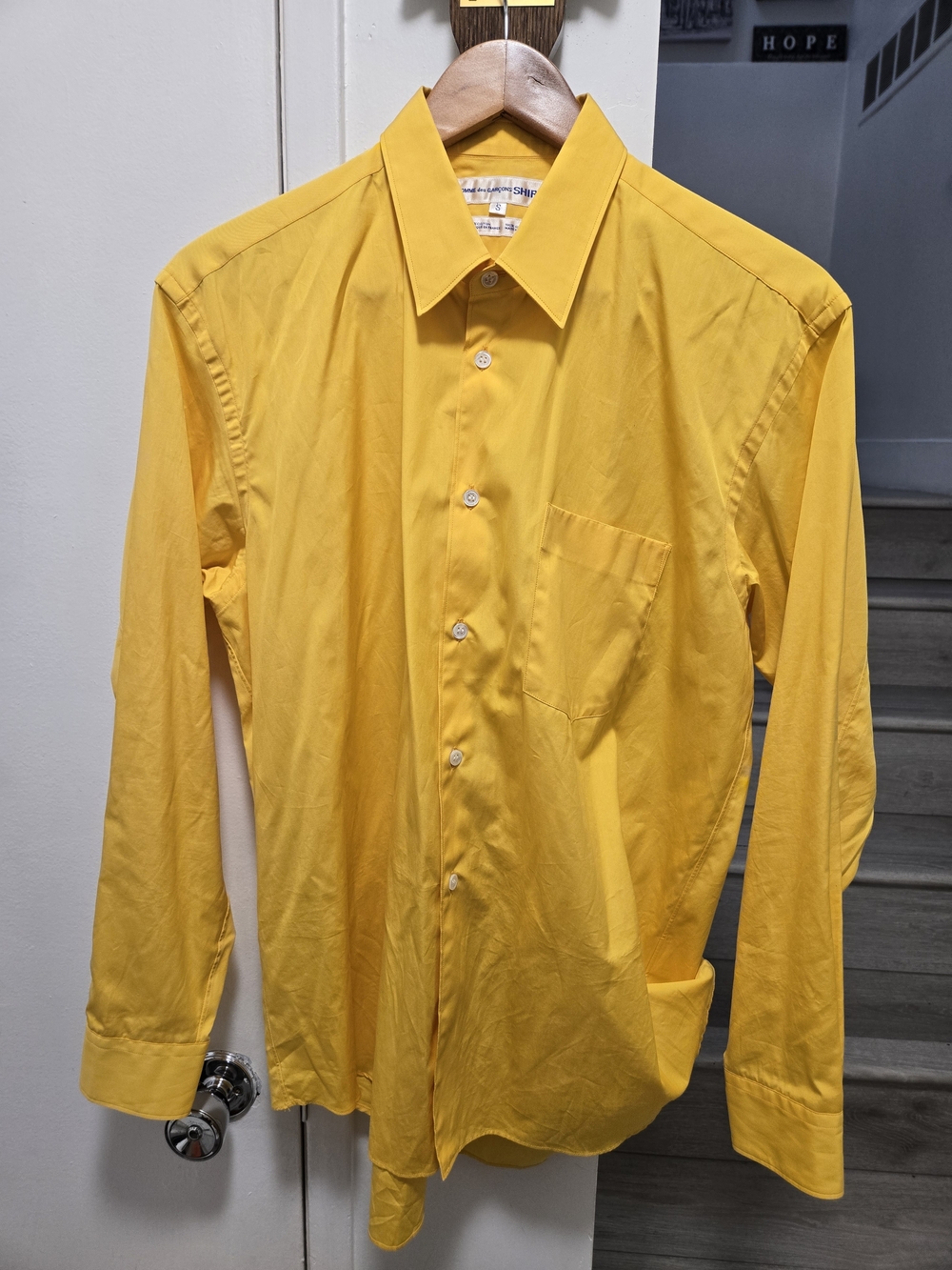 Comme des Garcons Bright Yellow Long-Sleeve Dress Shirt